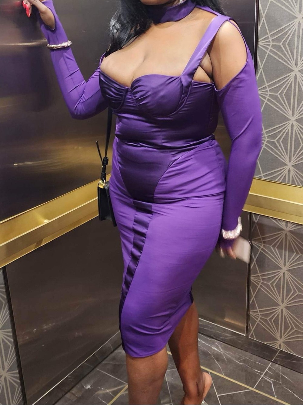 House of CB Talika Grape Corset Midi Dress Sz 14 16 L+ NWT